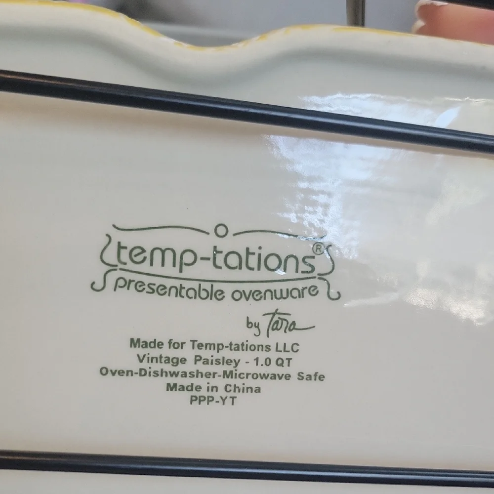 Temp-Tations | Yellow Paisley Ovenware